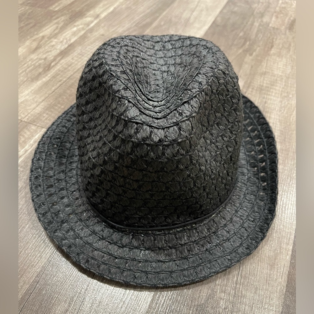 Black Fedora straw hat Medium festival summer